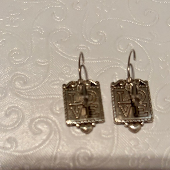 Brighton Silver Love Earrings/Barely Worn - Picture 2 of 2